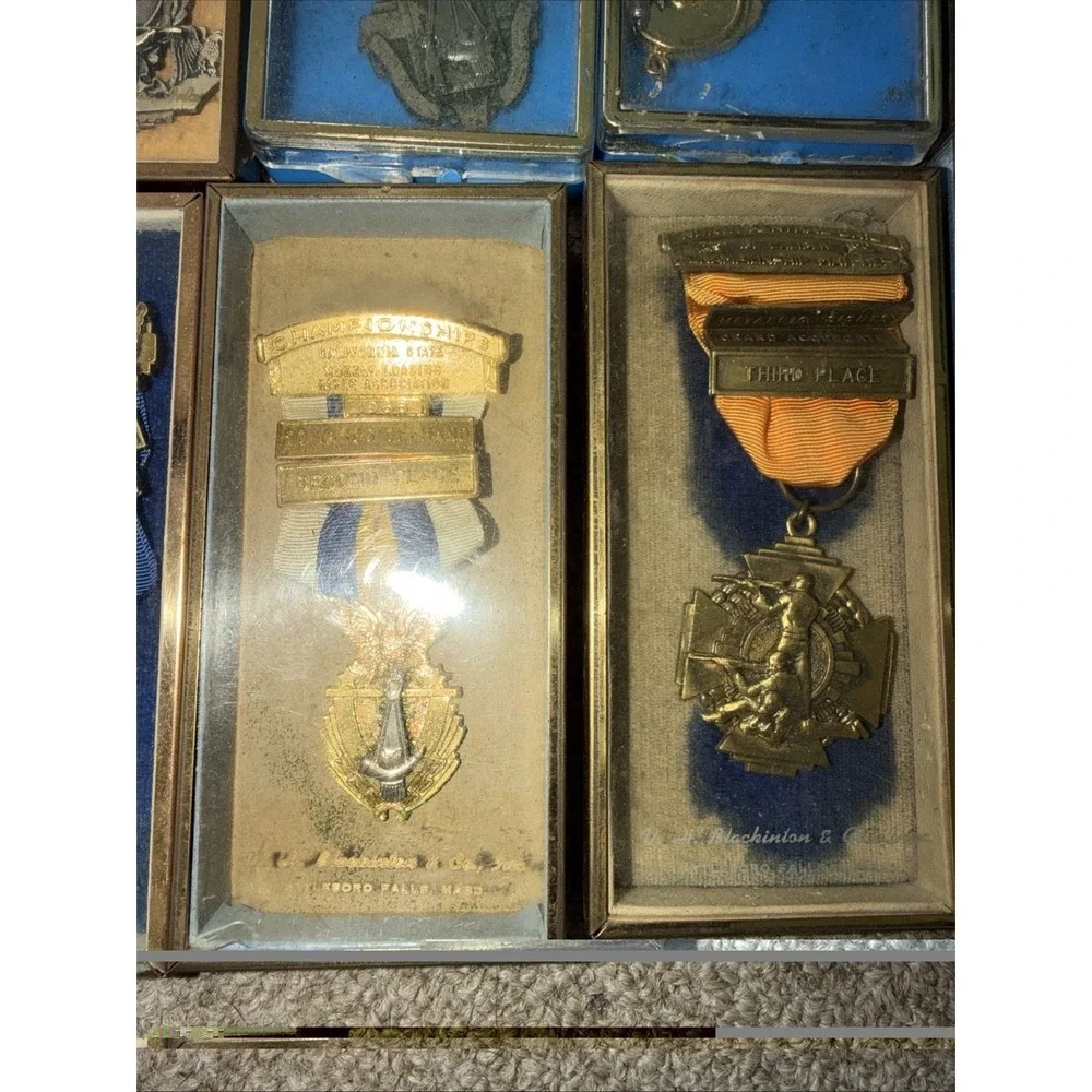 Lot of (17) Vintage Blackinton Rifle & Pistol Shooting Medals – Marksman Awards